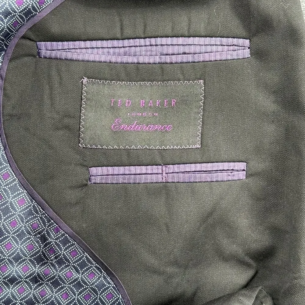 Ted Baker Suit Jacket Mens 46L Black Endurance Jay‎ CT 100% Wool Business Preppy